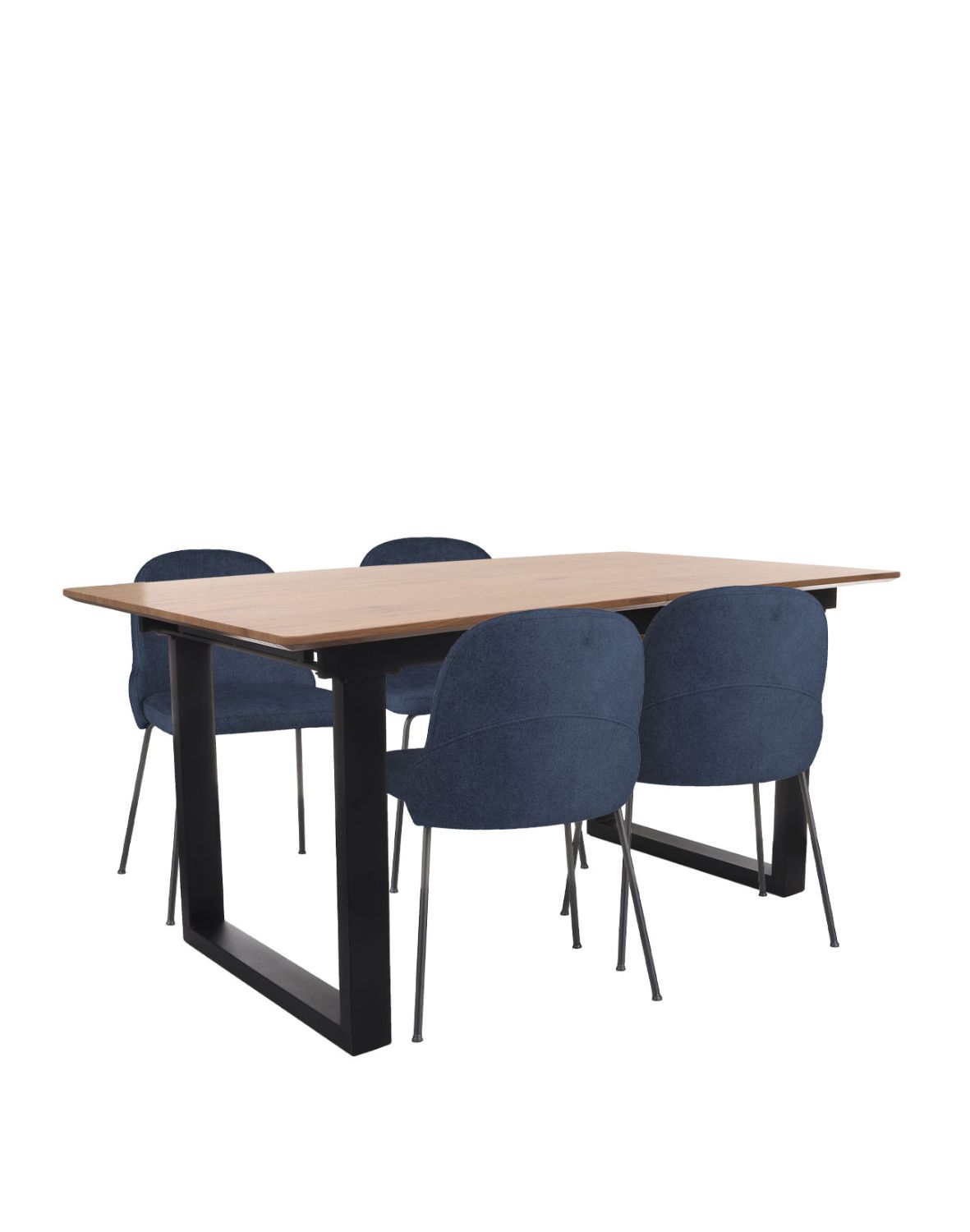 Zestaw: Stół Grand + 4 krzesła do jadalni Bella Black