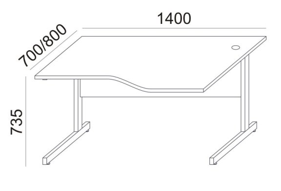 Biurko Sove SV-27, 140x70/80 cm