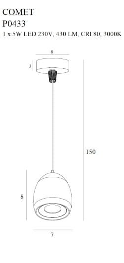 Lampa wisząca Comet